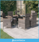 7-dijelni vrtni blagovaonski set s jastucima sivi - NOVO