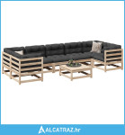 8-dijelni set vrtnih sofa od masivne borovine - NOVO
