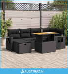 8-dijelni set vrtnih sofa od poliratana s jastucima crni bagrem - NOVO