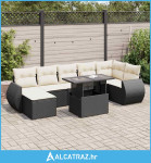 8-dijelni set vrtnih sofa od poliratana s jastucima crni - NOVO