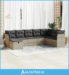 8-dijelni set vrtnih sofa od poliratana s jastucima svjetlosivi - NOVO