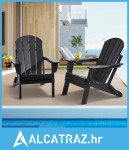 Adirondack stolica plastična, set od 2, prijenosna sklopiva stolica za