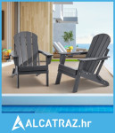 Adirondack stolica plastična, set od 2, prijenosna sklopiva stolica za