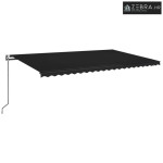Električna tenda s LED svjetlima i senzorom 5 x 3,5 m Antracit - 5 x 3