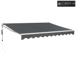 Electric Awning 100% Polyester - 3,5 x 2,5 m Bijela Antracit