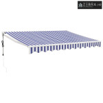 Electric Awning 100% Polyester - 3,5 x 2,5 m Bijela Plava i bijela pru