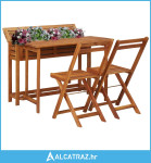 Balkonski stol sa sadilicom i 2 bistro stolice bagremovo drvo - NOVO
