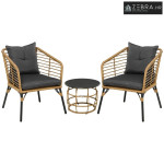 Bistro set 3 komada, 1 stolić, 2 stolice, 62x65x78 cm, boja pijeska i