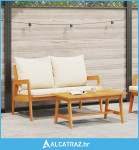 Bistro set s jastukom 2 pcs Prirodna nafta Čvrsto drvo akacije - NOVO