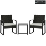 Bistro set od ratana, vrtni namještaj od 3 dijela s 2 vrtne stolice, s