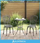 Bistro set za vrt 3 pcs Crna Aluminij - NOVO