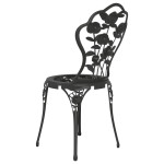 Bistro stolice 2 kom od lijevanog aluminija crne - NOVO