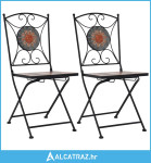 Bistro stolice s mozaikom 2 kom narančasto-sive - NOVO