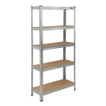 DEDRA N1405 metalni skladišni regal s 5 MDF polica 154 × 75 × 30 cm –