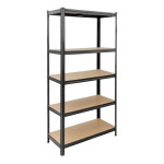 DEDRA N1411 metalni skladišni regal 180 × 90 × 40 cm, 5 MDF polica, 17