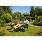 Garden line sklopiva vrtna ležaljka crna s jastukom, torbicom, suncobr