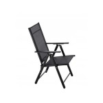 Garden line sklopiva vrtna stolica čelična crna 66x53x107 cm – lagana