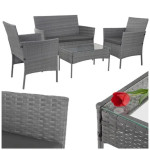 Gardlov 26907 vrtni namještaj – antracit set (sofa, stol i stolice)