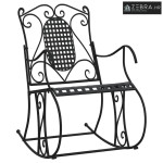 Klupa za ljuljanje 84 cm crna čelična - 84 x 54 x 95 cm 1