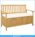 Klupa za pohranu s jastukom s pohranom 120 x 63 x 84 cm - NOVO
