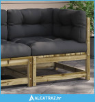 Kutna vrtna sofa s jastucima od impregnirane borovine - NOVO