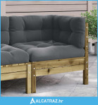 Kutna vrtna sofa s jastucima od impregnirane borovine - NOVO