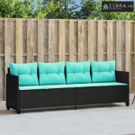 Ležaljka za sunčanje s jastucima crna od poliratana - Crna 1 bez nadst