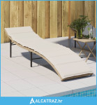 Ležaljka za sunčanje s jastukom bež 55 x 199 x 50 cm poliratan - NOVO