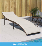 Ležaljka za sunčanje s jastukom smeđa 55x199x50 cm poliratan - NOVO