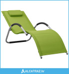 Ležaljka za sunčanje od tekstilena zeleno-siva - NOVO