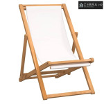 Ležaljka od tikovine 56 x 105 x 96 cm krem - Krema Bez naslona za ruke