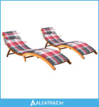 Ležaljke za sunčanje s jastucima 2 kom masivno bagremovo drvo - NOVO