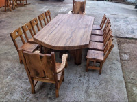 Masivna hrastova garnitura UNIKAT 280x100 12stolica