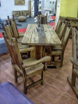 Masivna hrastova rustikalna garnitura 250x100 sa 8 stolica
