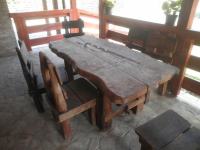 Masivni stol i stolice - hrast