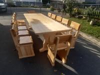 Masivni stol i stolice od PUNOG DRVA JELA/TRESNJA