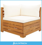 Modularna kutna sofa s jastucima 1 kom masivno bagremovo drvo - NOVO