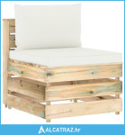 Modularna srednja sofa s jastucima od zeleno impregniranog drva - NOVO