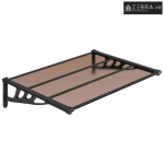 Nadstrešnica za vrata crna 122x90 cm polikarbonatna - 122 x 90 cm