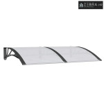 Nadstrešnica za vrata crna 150 x 100 cm polikarbonatna - Prozirni i cr