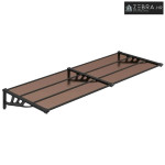 Nadstrešnica za vrata crna 239x90 cm polikarbonatna - 239 x 90 cm