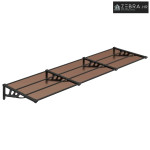 Nadstrešnica za vrata crna 297,5x90 cm polikarbonatna - 297.5 x 90 cm