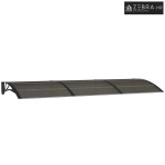 Nadstrešnica za vrata crna 300 x 100 cm polikarbonatna - Crna i smeđa