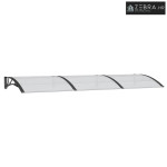 Nadstrešnica za vrata crna 300 x 100 cm polikarbonatna - Prozirni i cr