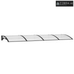 Nadstrešnica za vrata crna 350 x 100 cm polikarbonatna - Crna i prozir