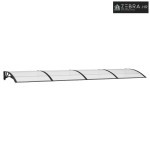 Nadstrešnica za vrata crna 400 x 100 cm polikarbonatna - Crna i prozir