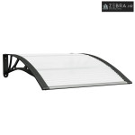 Nadstrešnica za vrata crna i prozirna 100x75 cm polikarbonat - Crna i