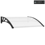 Nadstrešnica za vrata crna i prozirna 120 x 75 cm PC - Crna i prozirna