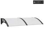 Nadstrešnica za vrata crna i prozirna 150 x 75 cm polikarbonat - Crna