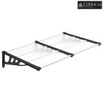 Nadstrešnica za vrata crna i prozirna 152,5x90 cm polikarbonat - 152.5